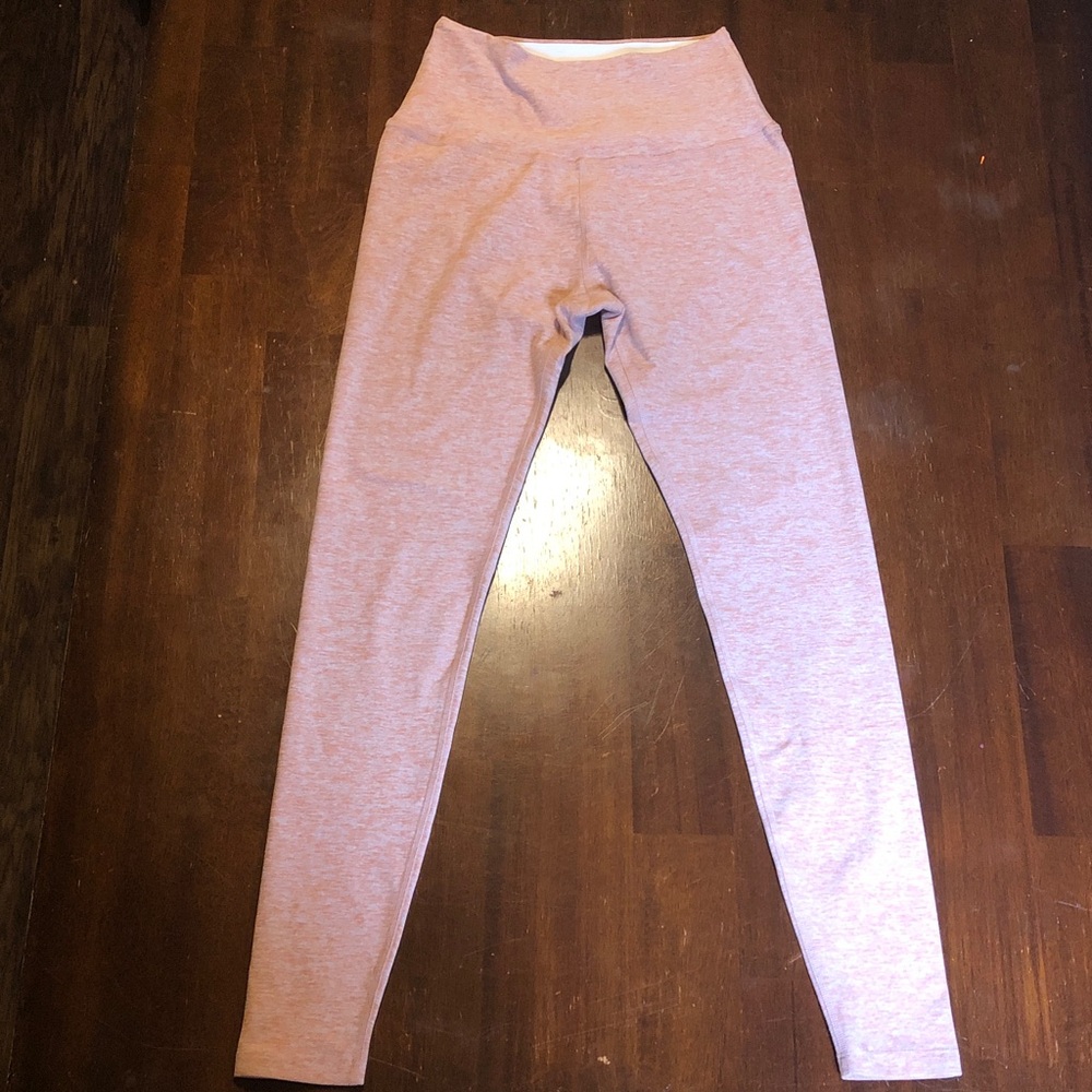 Beyond Yoga Heathered Light Orange/Pink Kids Leggings